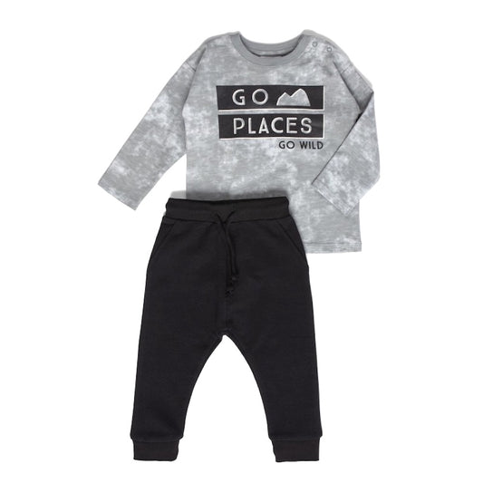 Conjunto de playera y pants 'Go places'